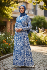 BAĞLAMALI MODEL PAMUK VİSKON NAMAZ ELBİSESİ