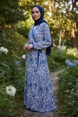 BAĞLAMALI MODEL PAMUK VİSKON NAMAZ ELBİSESİ