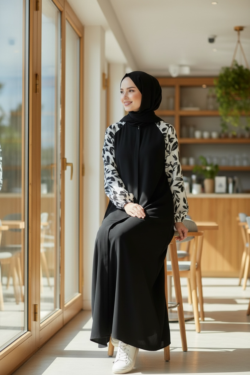 MEDİNE İPEĞİ FERMUARLI MODEL FERACE