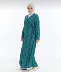 BAĞLAMALI MODEL PAMUK VİSKON NAMAZ ELBİSESİ