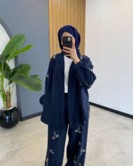 İNCE KUPRA KUMAŞ PANTOLONLU KİMONA TAKIM