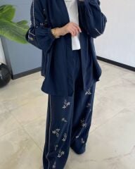 İNCE KUPRA KUMAŞ PANTOLONLU KİMONA TAKIM