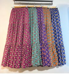 PAMUKLU VİSKON KUMAŞ LASTİKLİ YAZLIK ETEK