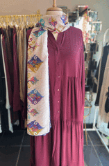 PAMUK VİSKON KUMAŞ KAT KAT MODEL ELBİSE