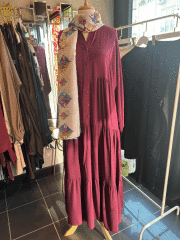 PAMUK VİSKON KUMAŞ KAT KAT MODEL ELBİSE