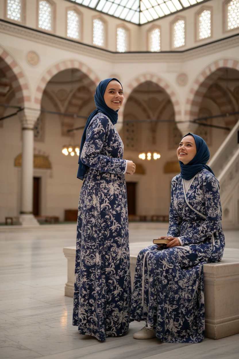 ESNEK PENYE KUMAŞ BAĞLAMALI MODEL NAMAZ ELBİSESİ