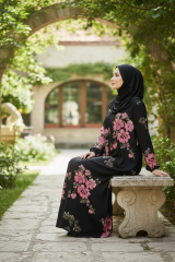 PAMUK VİSKON FERMUARLI MODEL NAMAZ ELBİSESİ