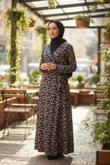 PENYE KUMAŞ BAĞLAMALI MODEL NAMAZ ELBİSESİ