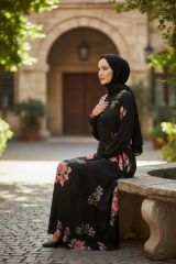 PAMUK VİSKON BAĞLAMALI MODEL NAMAZ ELBİSESİ